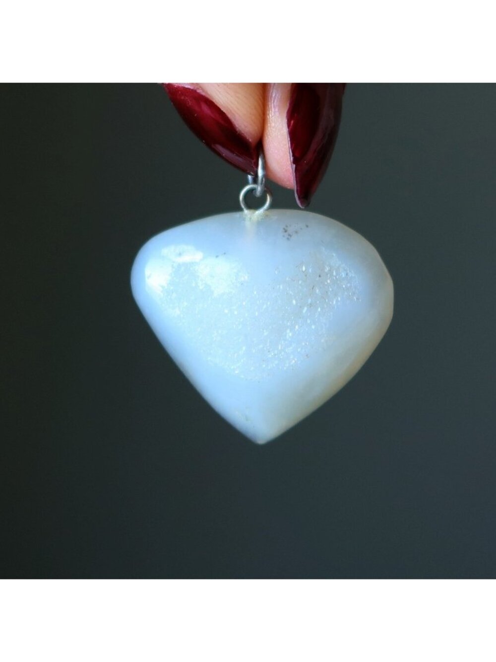 Druzy Quartz Pendant White Dazzling Divinity Drop Crystal Charm Druse Gemstone